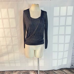 🔥🔥5 for $25 sale🔥🔥 Whbm blue gold shimmering layered long sleeve top size xs